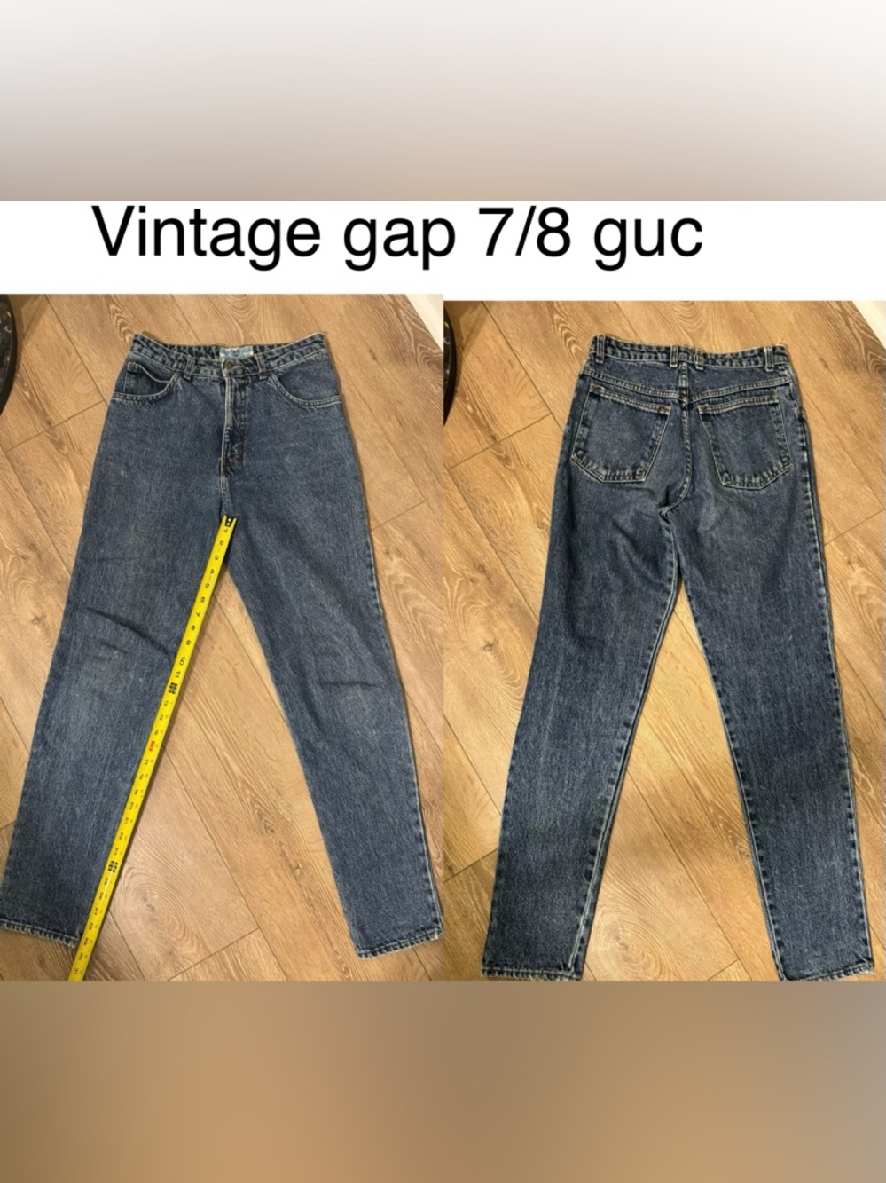 GAP High-Rise Tapered Jeans in Dark Blue Wash